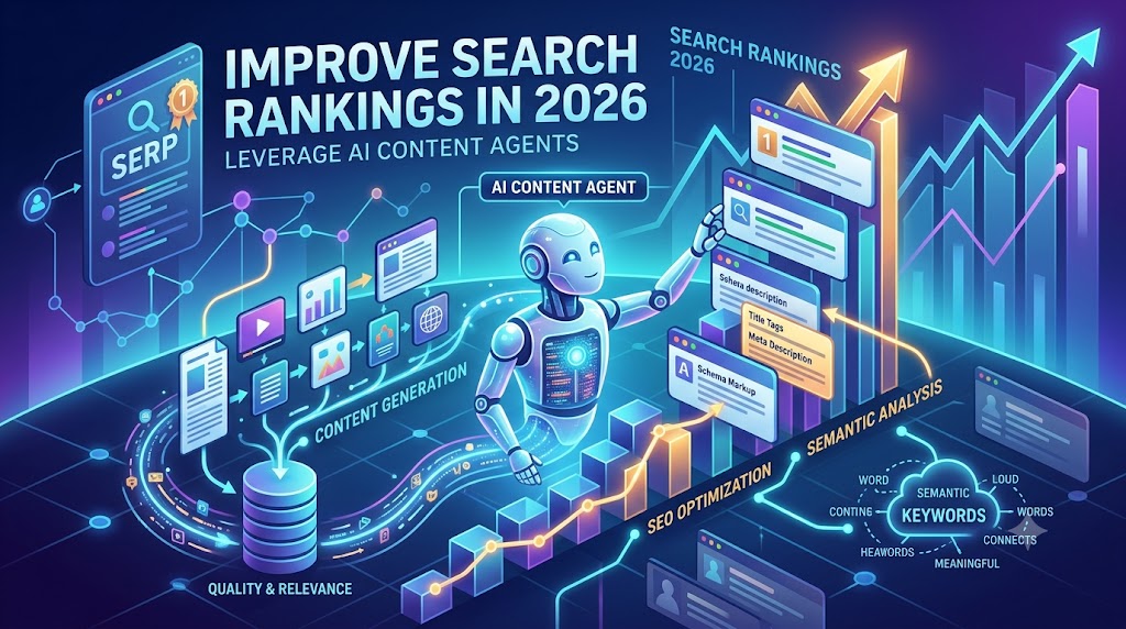 How AI content agents improve search rankings 2026